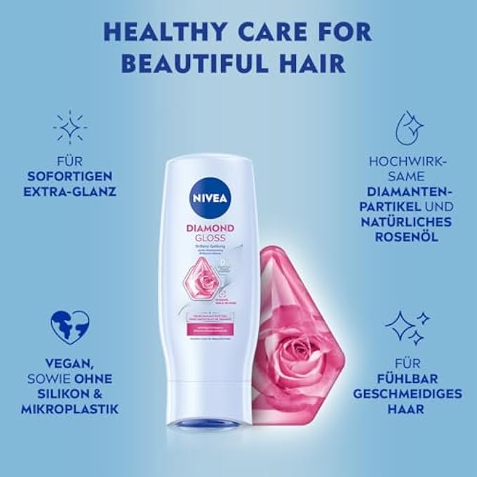 Nivea DIAMOND SHINE PH BALANCE CONDITIONER (200 ML), HAIR CONDITIONER WITH DIAMOND SHINE PARTICLES, CONDITIONER FOR HEALTHY AND NATURALLY BEAUTIFUL HAIR - Image 3